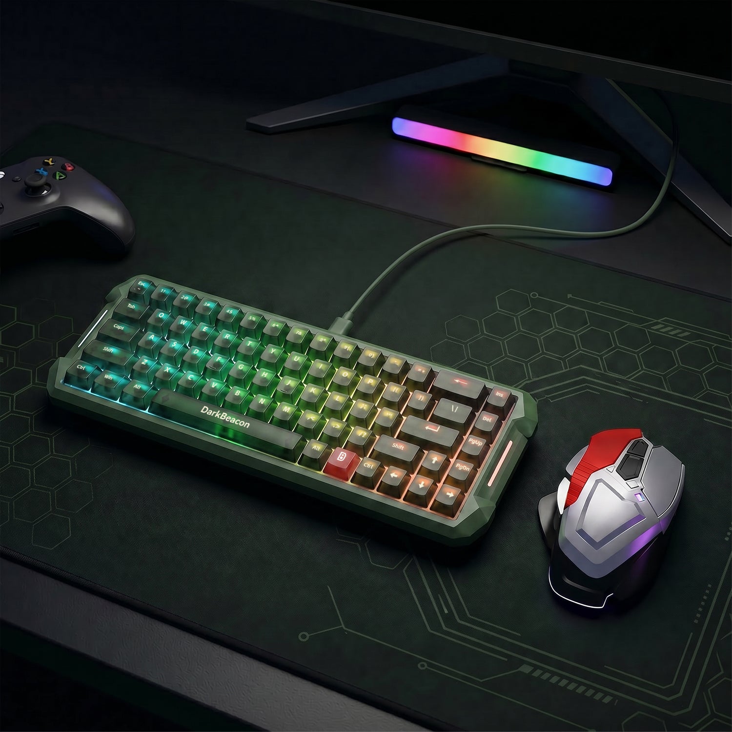 Flux 68 Wired Hall Effect Magnetic Switch Gaming Keyboard (Green)
