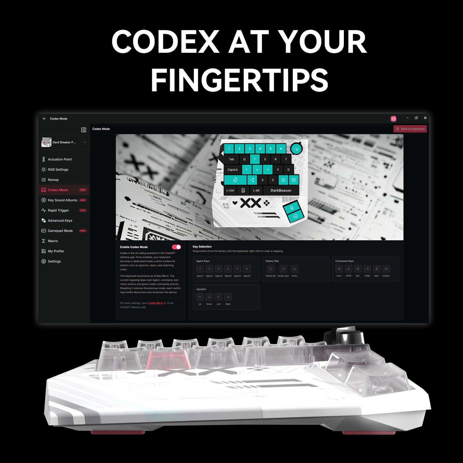 Devil Breaker Print Codex One-Handed TMR Magnetic Keyboard
