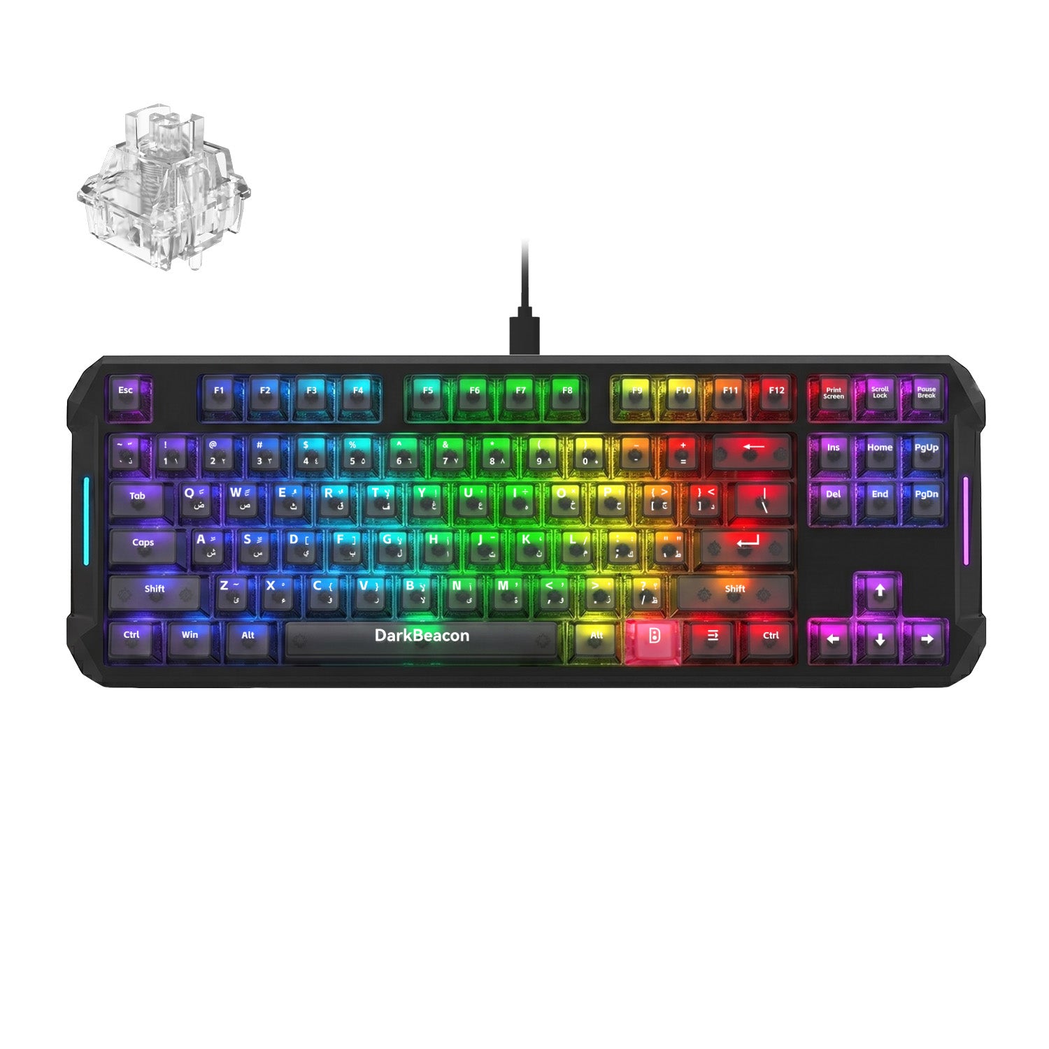DarkBeacon Flux 87 Black TKL Hall Effect AI-Customizable Gaming