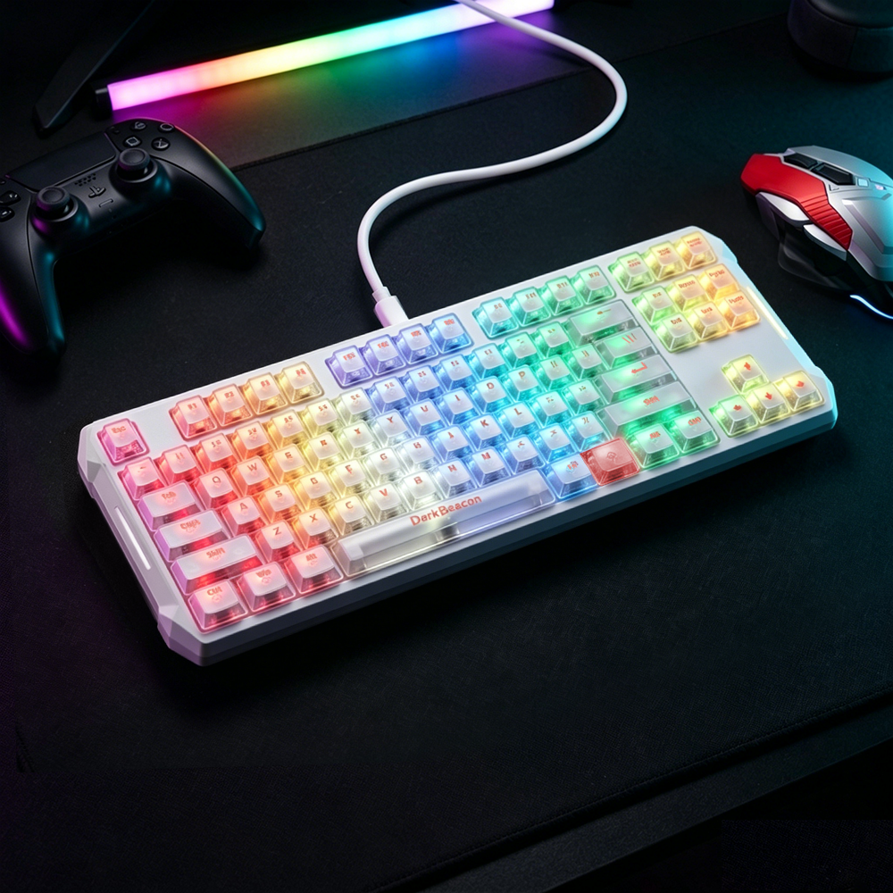Flux 87 Wired Hall Effect Magnetic Switch Gaming Keyboard (White)