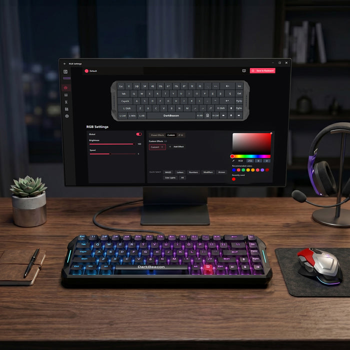DarkBeacon Flux 68 65% Hall Effect Magnetic Switch Gaming Keyboard ...