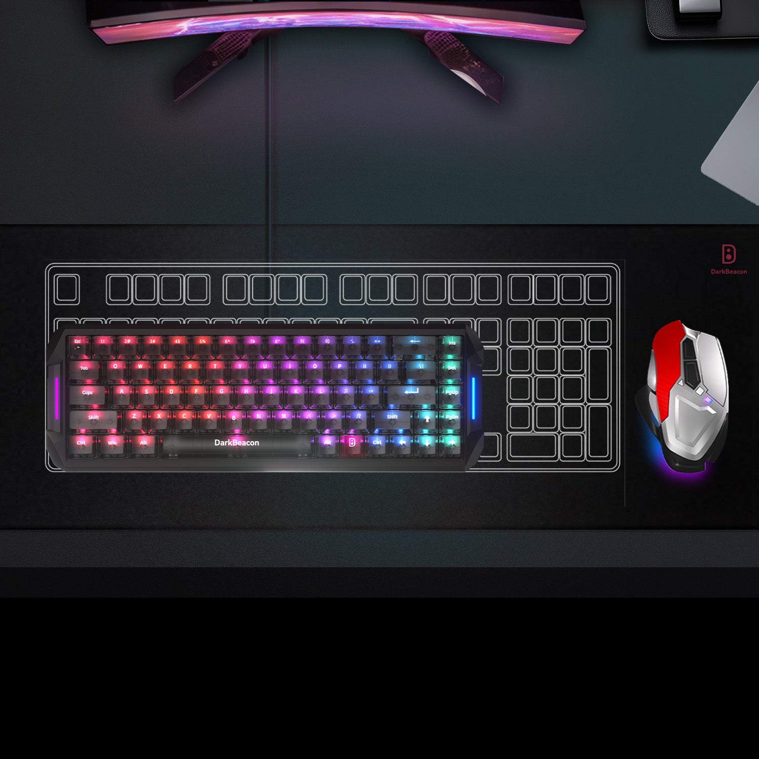 DarkBeacon Flux 68 65% Hall Effect Magnetic Switch Gaming Keyboard