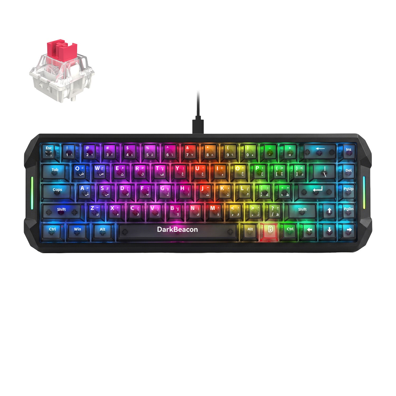 DarkBeacon Flux 68 Black 65% Hall Effect AI-Customizable Gaming