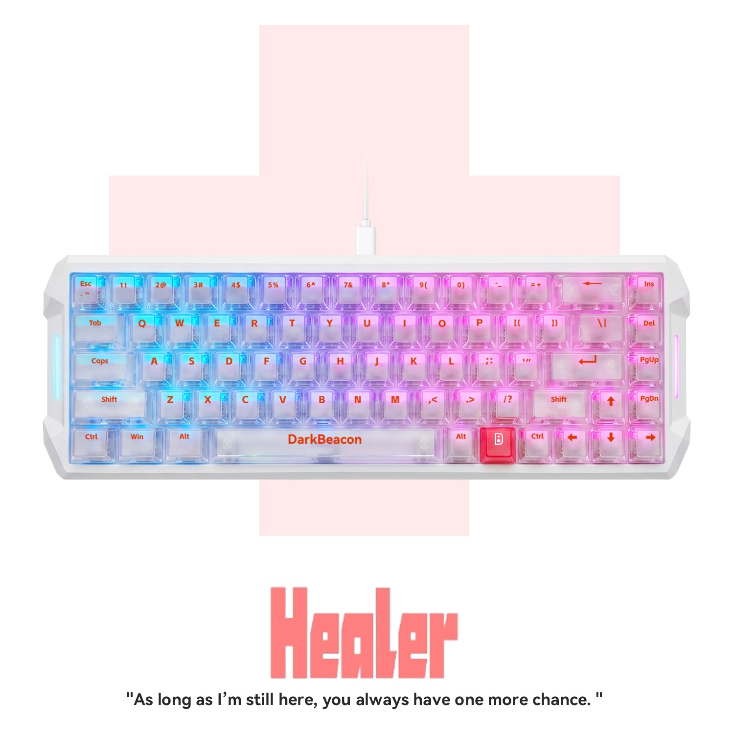 Flux 68 Wired Hall Effect Magnetic Switch Gaming Keyboard (White)