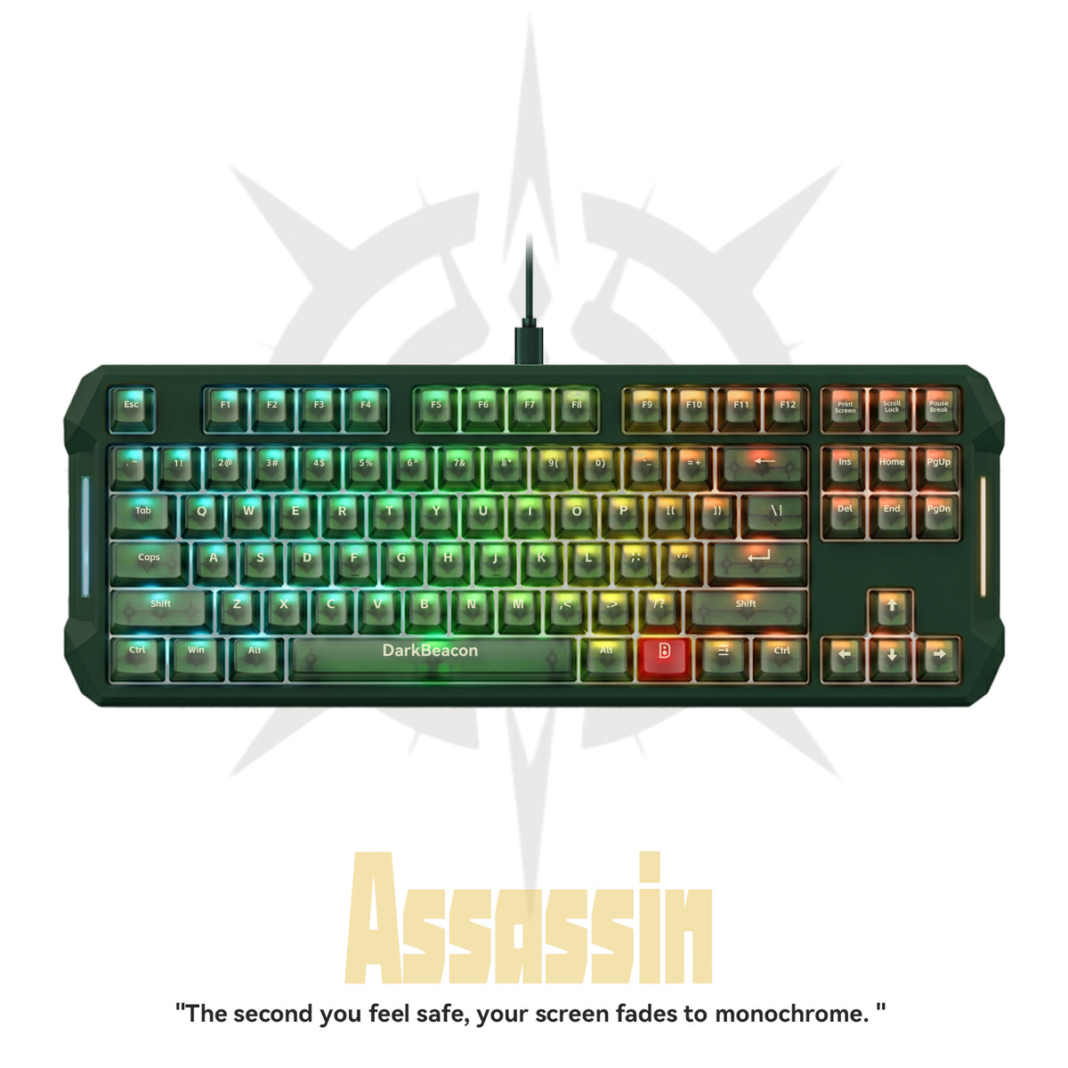 Flux 87 Wired Hall Effect Magnetic Switch Gaming Keyboard - Assassin Green