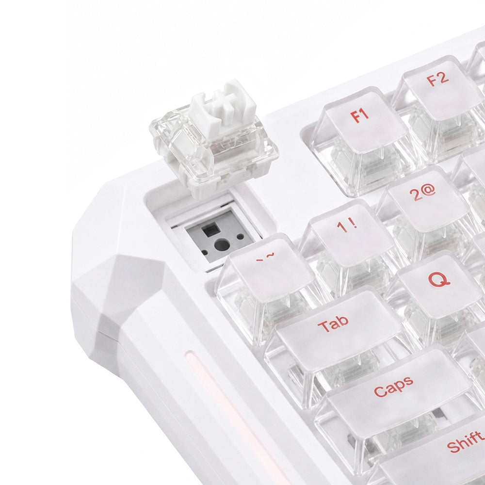DarkBeacon Flux 87 White TKL Hall Effect AI Gaming Keyboard