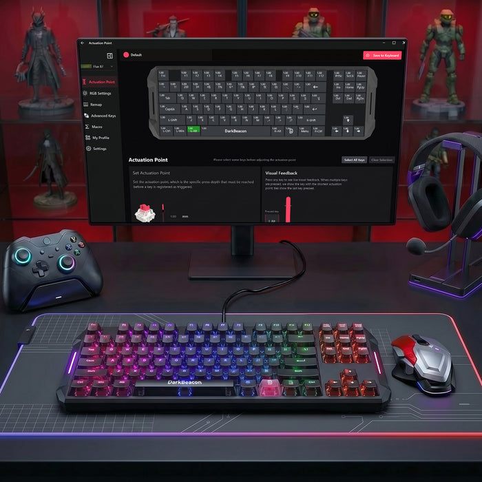 DarkBeacon Flux 87 TKL 80% Hall Effect Magnetic Switch Gaming Keyboard ...